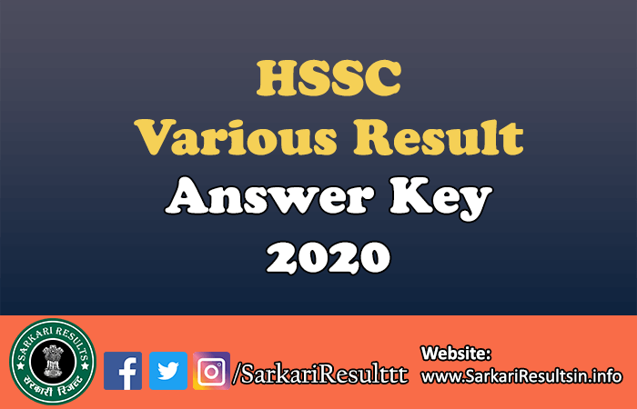 HSSC Various Result 2020