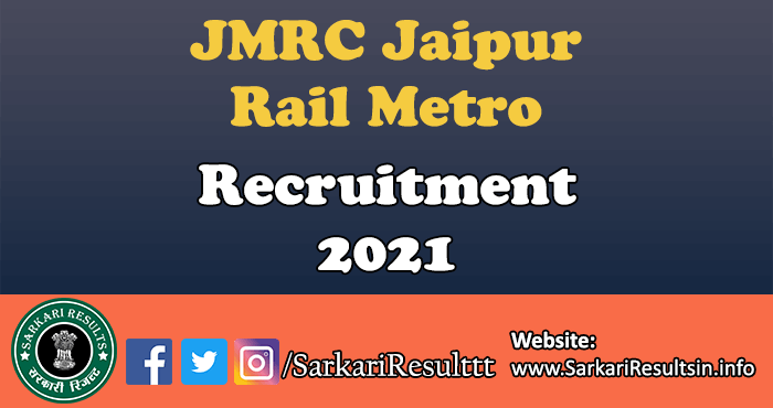 JMRC Jaipur Metro Recruitment Result 2019