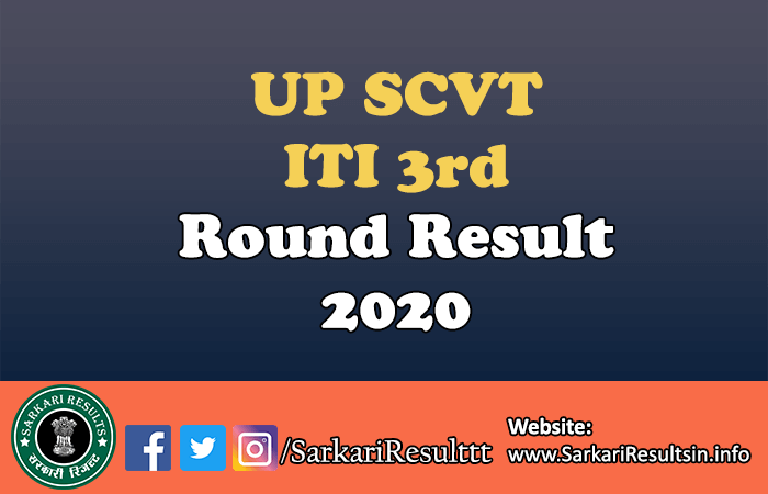 UP SCVT ITI 3rd Round Result